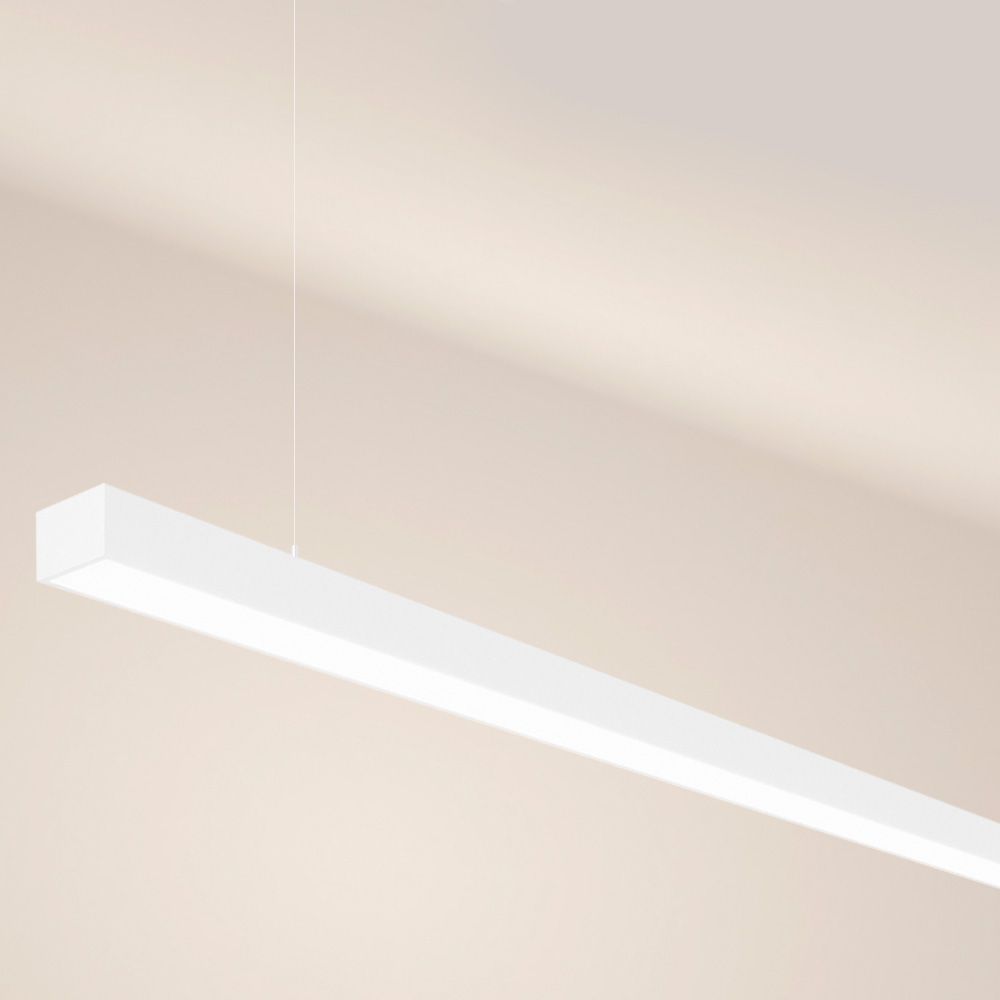 s.luce Oris LED linear light office pendant lamp XL made to measure 4000K in elegant design.