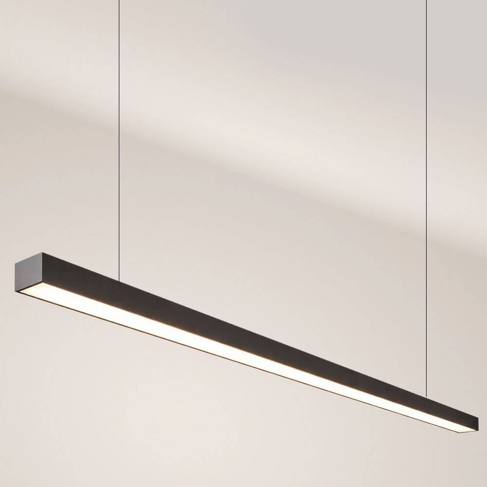 s.luce Oris LED-Linienleuchte Büro-Pendellampe XL nach Maß 4000K - moderne, handgefertigte Linienleuchte in schwarz