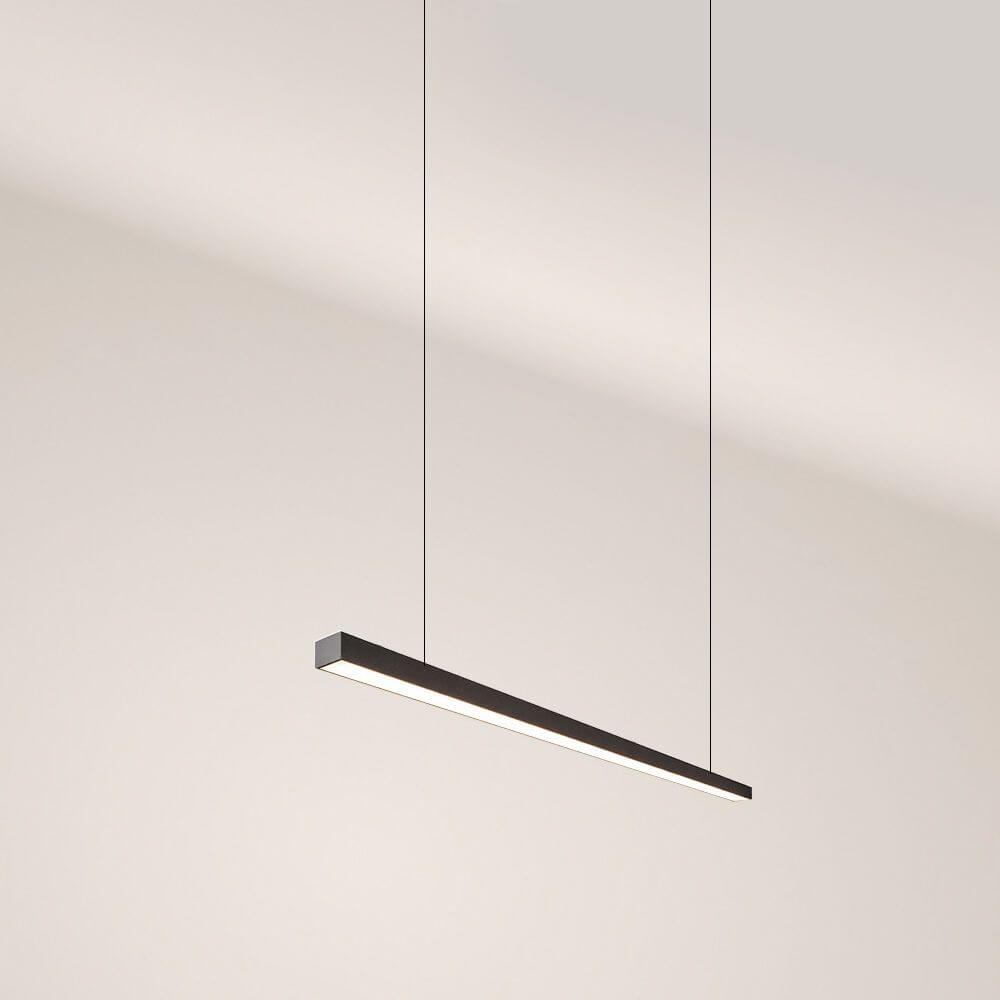 s.luce Oris LED-Linienleuchte Büro-Pendellampe XL nach Maß 4000K - elegante schwarze Pendelleuchte für das Büro.