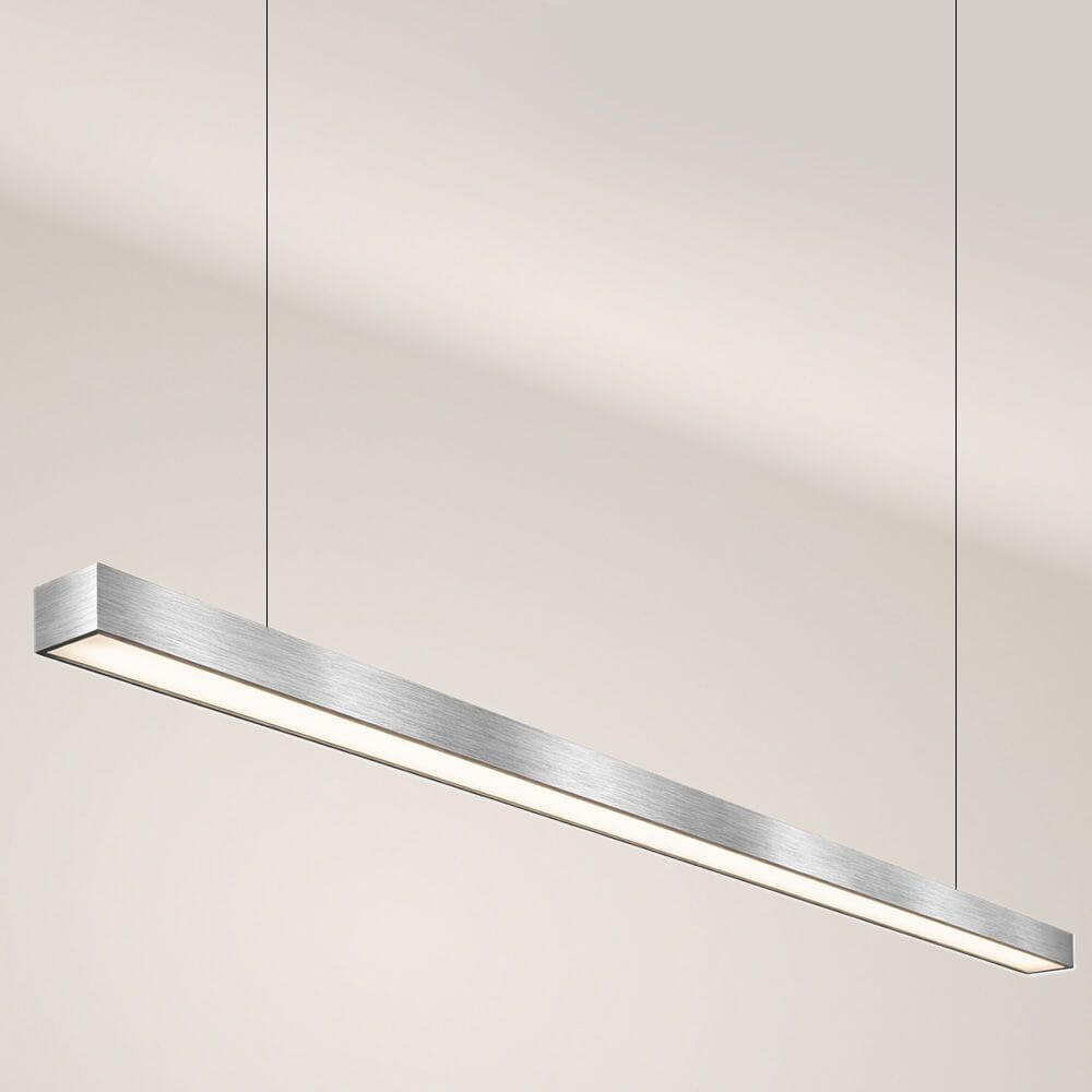 s.luce Oris LED-Linienleuchte Büro-Pendellampe XL nach Maß 4000K in modernem Design, schmal und elegant.