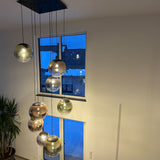 s.luce Progress lampe de galerie verre avec dégradé de couleurs 5m de suspension