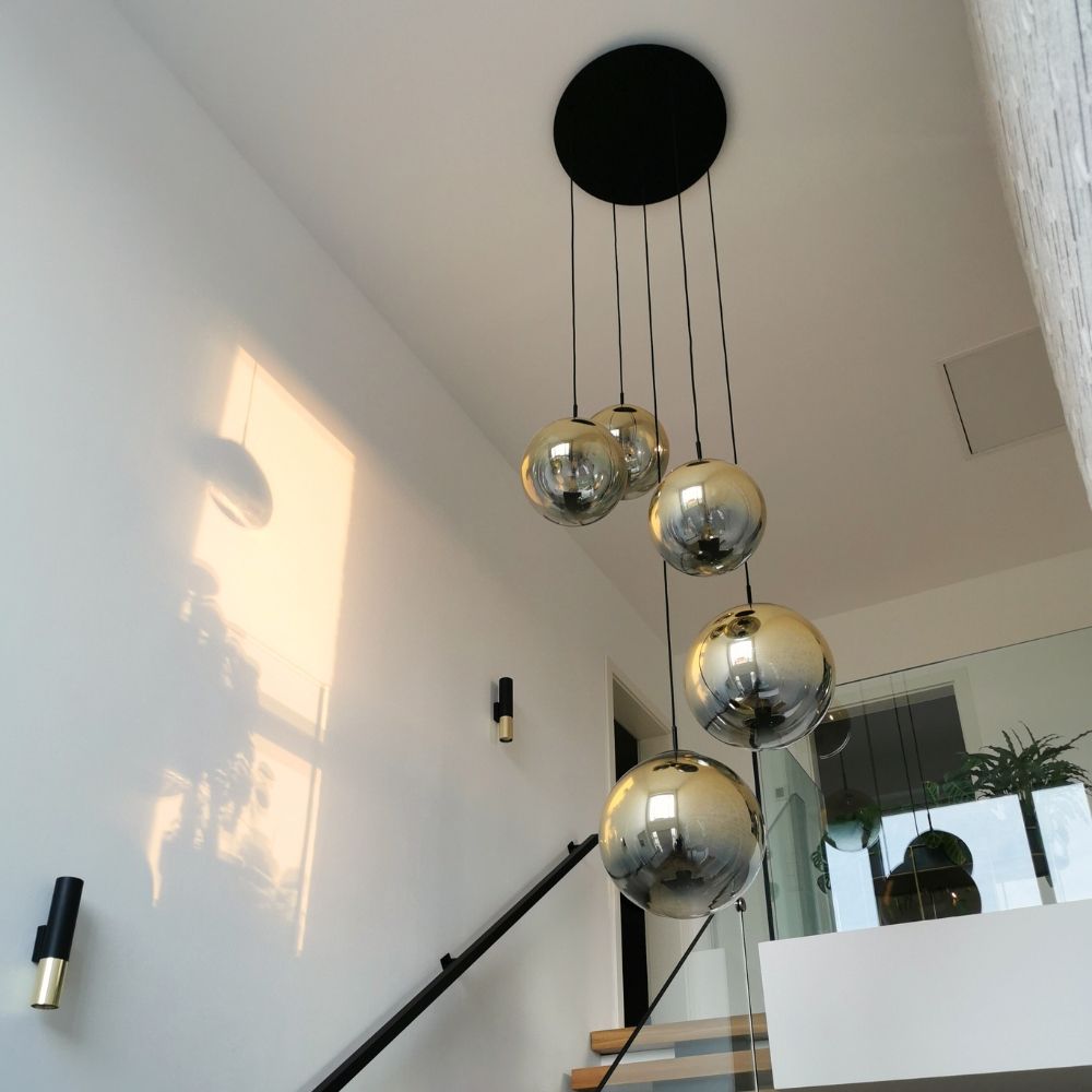 s.luce Progress lampe de galerie verre avec dégradé de couleurs 5m de suspension