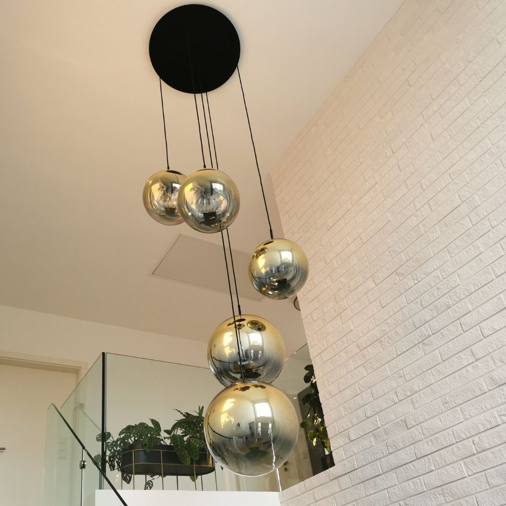 s.luce Progress lampe de galerie verre avec dégradé de couleurs 5m de suspension