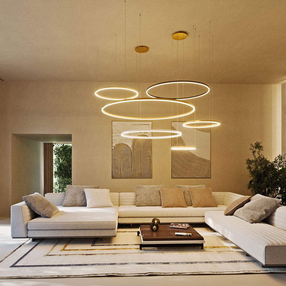 s.luce LED ring pendant light round direct or indirect