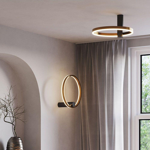 s.luce Ring Air LED Wand- & plafondlamp Ø 40 cm rond indirect in een elegante woonruimte