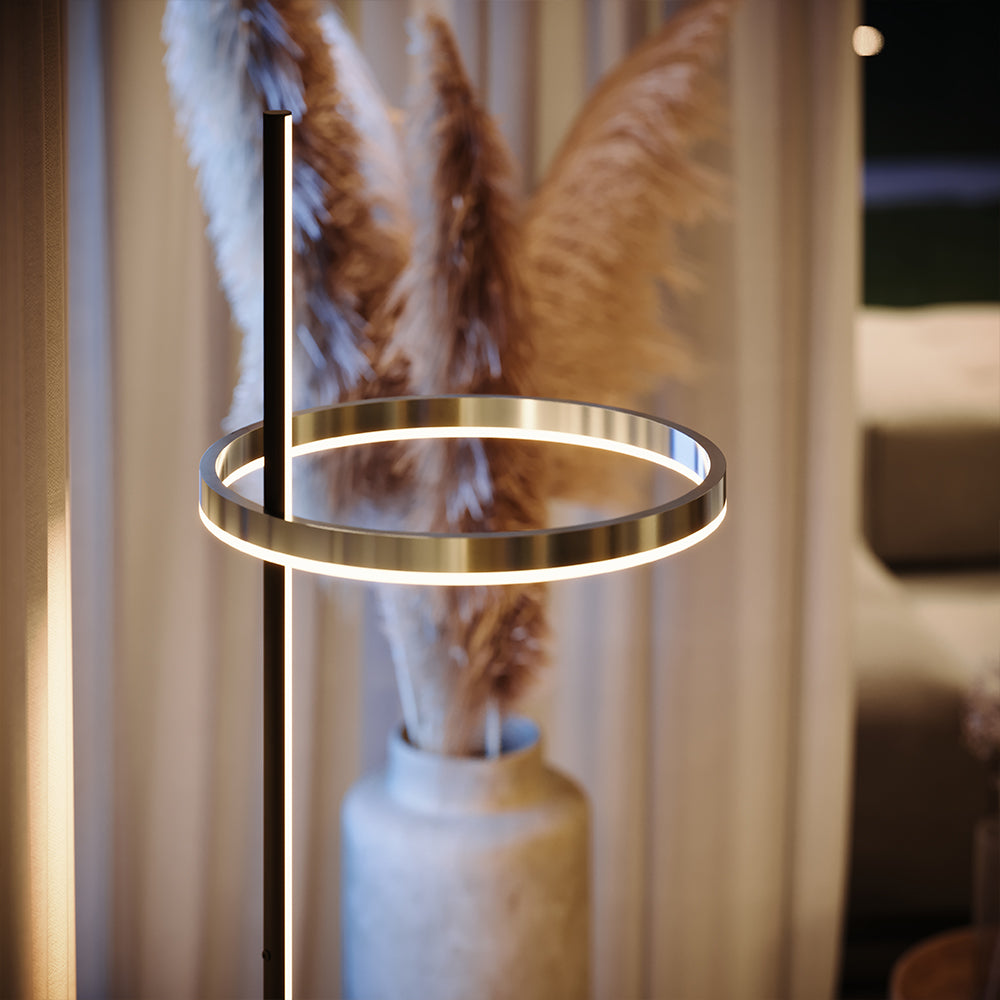 Ring LED floor lamp Ø 40cm direct &amp; indirect