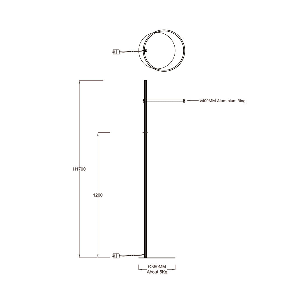 s.luce Lampada da terra LED ad anello Ø 40 cm diretta e indiretta