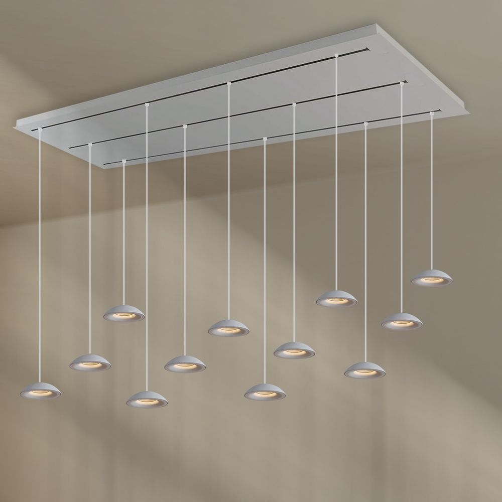 s.luce Santa Air LED-spisestuelampe 12-lys 200 cm 3-rækket