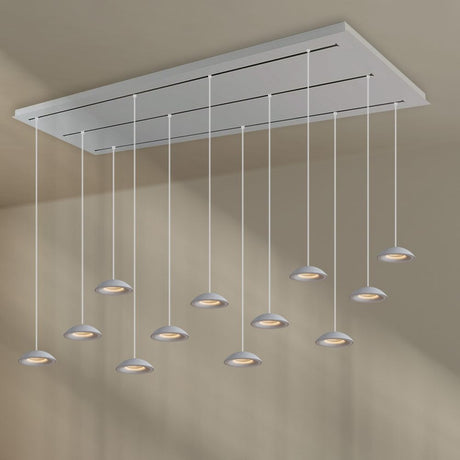 s.luce Santa Air LED-spisestuelampe 12-lys 200 cm 3-rækket