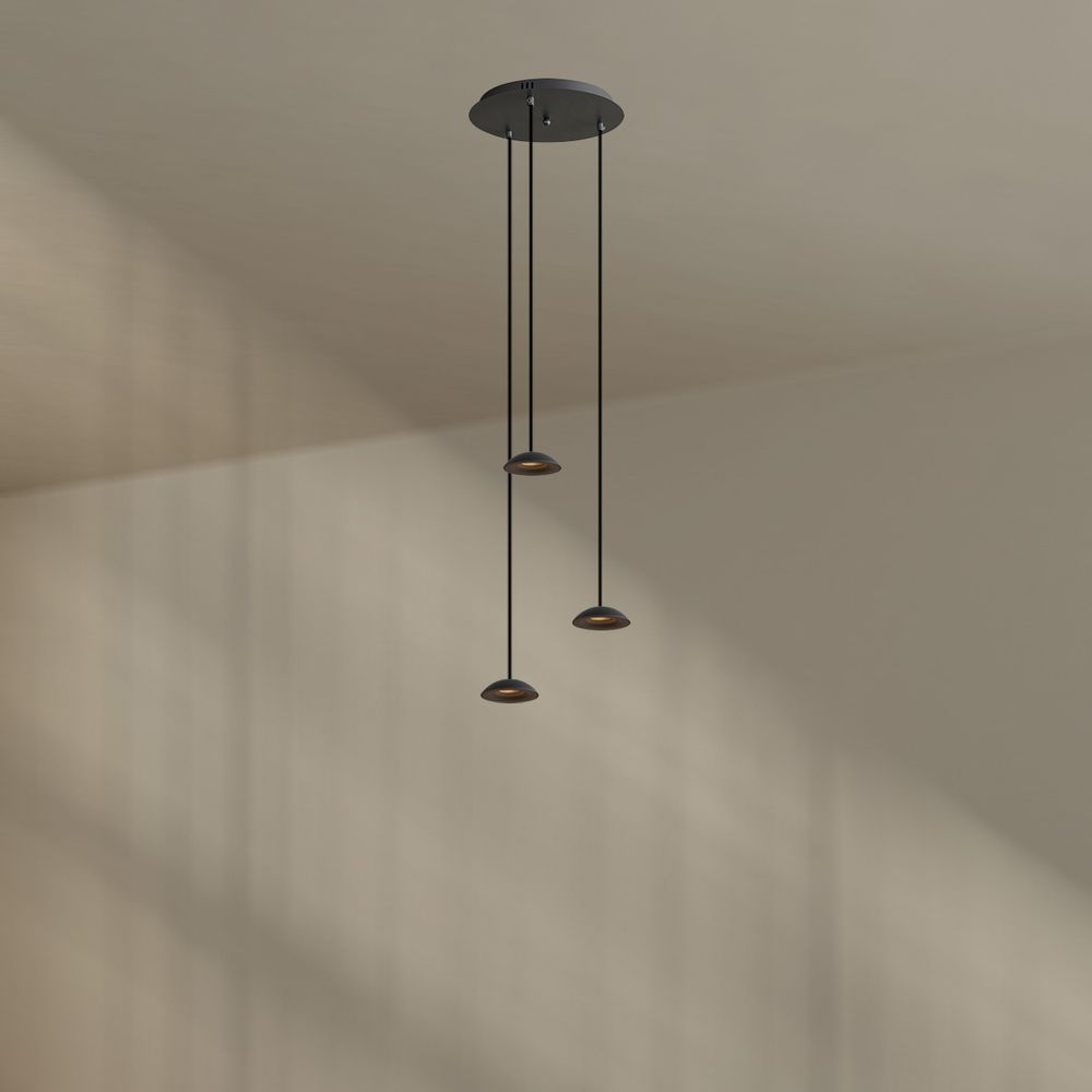 s.luce Santa Air LED dining room pendant light 3-light Ø 40cm canopy