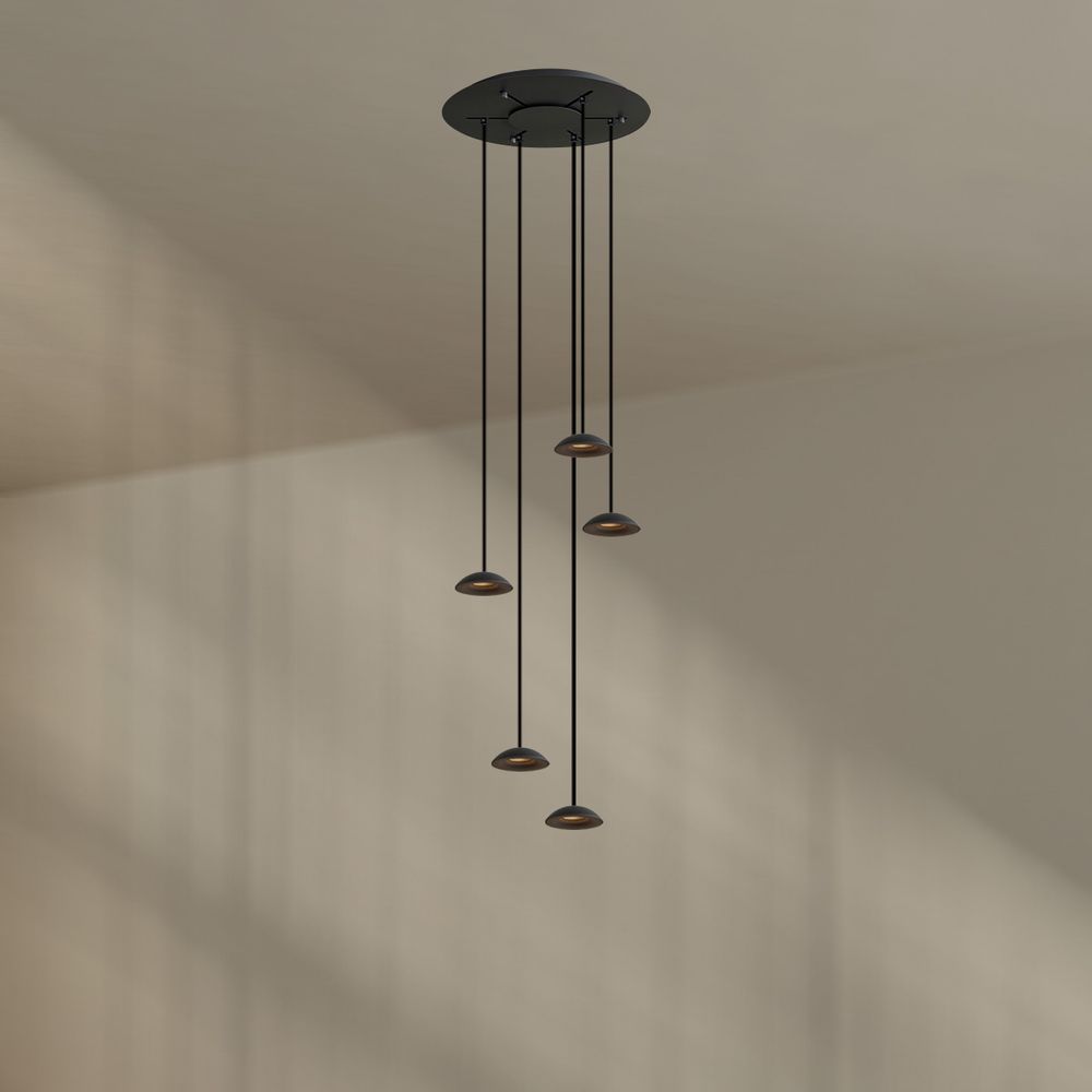 s.luce Santa Air LED dining room pendant light 5-flame Ø 60cm canopy