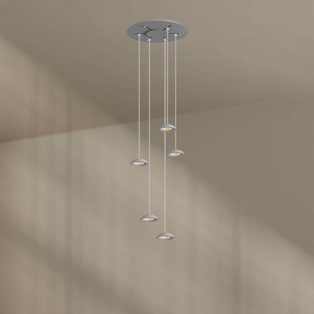 s.luce Santa Air LED dining room pendant light 5-flame Ø 60cm canopy