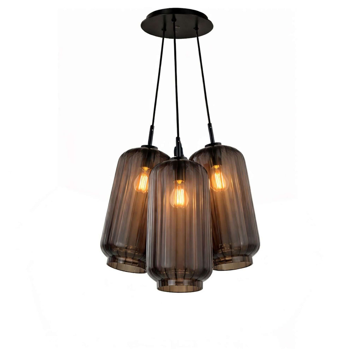 s.luce Velo Cluster Glas-Pendelleuchte 3-flammig 3x18cm mit eleganten Glasleuchten und stilvollem Lichtdesign.