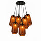 s.luce Velo Cluster Glas-Hängeleuchte 7-flammig 7x18cm mit stylischen, eleganten Glasleuchten in traubenförmiger Anordnung.