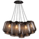 s.luce Velo Cluster Glas-Pendelleuchte 7-flammig 7x25cm mit sieben rauchglas Leuchten und Kabeln