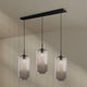 s.luce Velo Esstisch-Pendelleuchte 3-flammig 120cm Ø 18cm in modernem Design mit dreifach Glasleuchten.