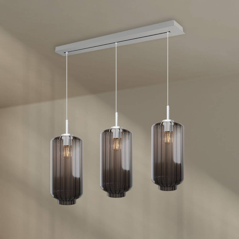 s.luce Velo Esstisch-Pendelleuchte 3-flammig 120cm Ø 18cm elegante Pendelleuchte für stilvolle Essbereiche
