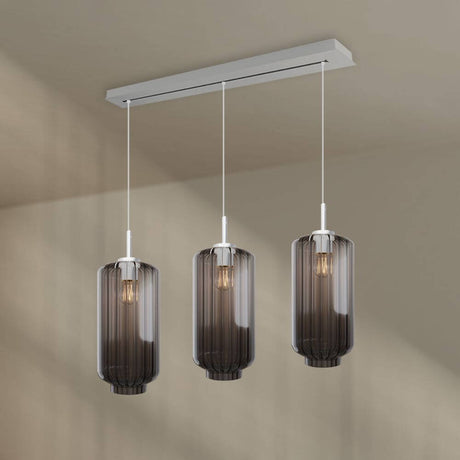 s.luce Velo Esstisch-Pendelleuchte 3-flammig 120cm Ø 18cm elegante Pendelleuchte für stilvolle Essbereiche
