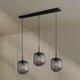 s.luce Velo Esstischlampe 3-flammig Baldachin 120cm Ø 20cm mit drei eleganten Glasleuchten.
