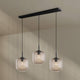 s.luce Velo Esstischlampe 3-flammig Baldachin 120cm Ø 20cm – elegante Pendelleuchte mit drei Glasleuchten.