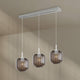 s.luce Velo Esstischlampe 3-flammig Baldachin 120cm Ø 20cm elegante Pendelleuchte mit drei Glaslampen