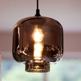 s.luce Velo Esstischlampe 5-flammig 160cm Baldachin Ø 20cm elegante Pendelleuchte aus Glas