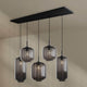 s.luce Velo Esszimmerlampe 5-flammig 2-reihig 160cm Ø 18/20/25cm - elegante Hängeleuchte für Essbereich