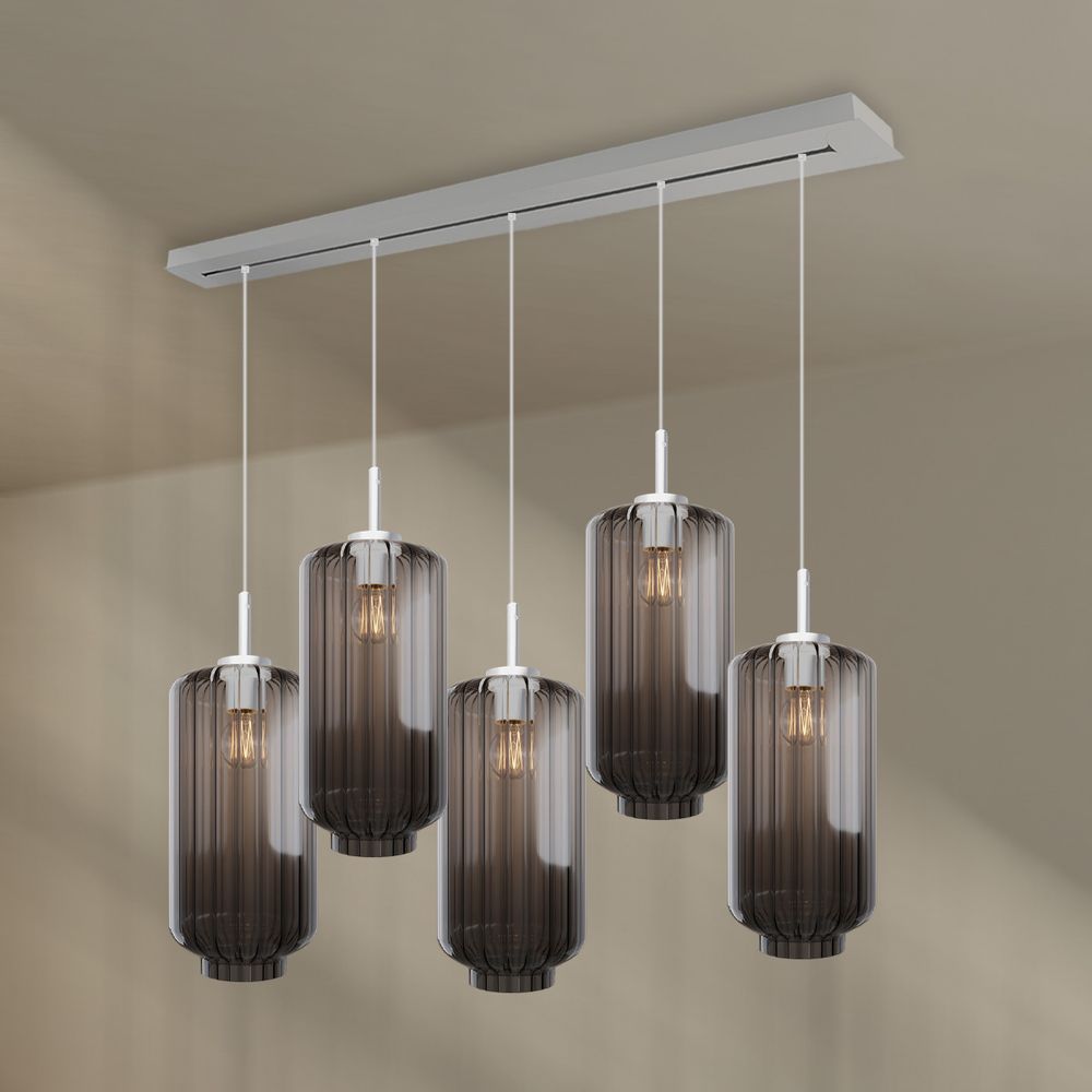 s.luce Velo dining table lamp 5-light 160cm canopy Ø 18cm