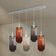 s.luce Velo Esstischleuchte 5-flammig 160cm Baldachin Ø 18cm stilvolle Glas-Pendelleuchte für moderne Essbereiche