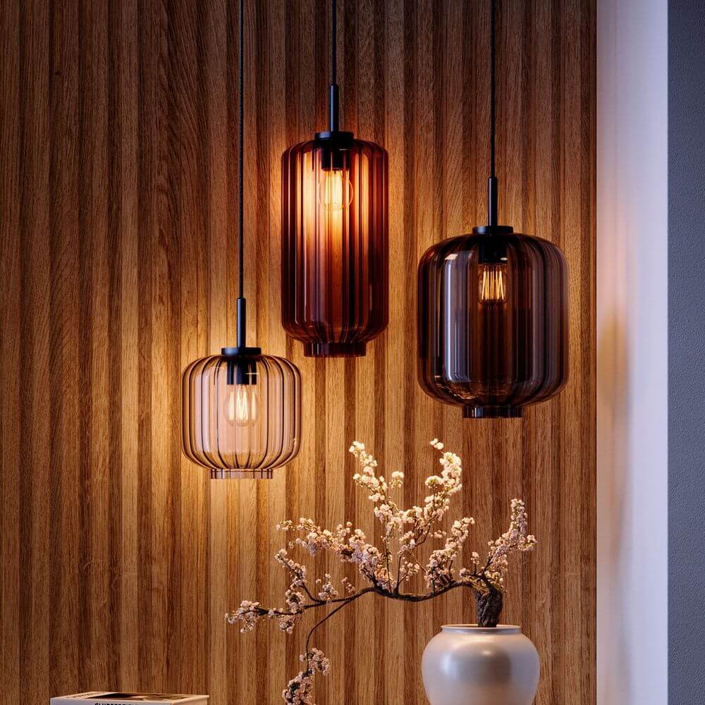 s.luce Velo Esszimmerlampe 8-flammig 160cm 2-reihig Ø 20cm moderne Pendelleuchten an Wand.