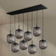 s.luce Velo Esszimmerlampe 8-flammig 160cm 2-reihig Ø 20cm in stilvollem Design mit mundgeblasenen Glas Pendelleuchten