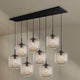 s.luce Velo Esszimmerlampe 8-flammig 160cm 2-reihig Ø 20cm mit eleganten Glas Pendelleuchten