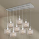 s.luce Velo Esszimmerlampe 8-flammig 160cm 2-reihig Ø 20cm mit eleganten Pendelleuchten