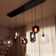s.luce Velo Esszimmerlampe 12-flammig 200cm 3-reihig Ø 18/20/25cm mit eleganten Pendelleuchten aus Glas