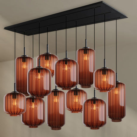 s.luce Velo lampa do jadalni 12-światło 200cm 3-rzędowa Ø 18/20/25cm