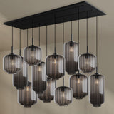 s.luce Velo lampada per sala da pranzo a 12 luci 200cm a 3 file Ø 18/20/25cm