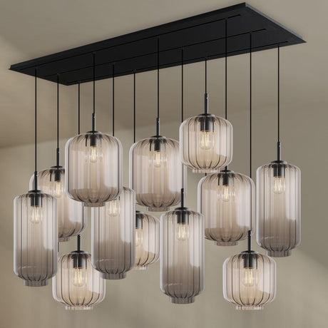 s.luce Velo lampa do jadalni 12-światło 200cm 3-rzędowa Ø 18/20/25cm