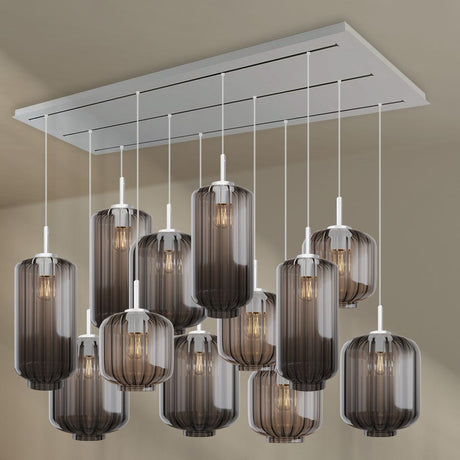 s.luce Velo lampa do jadalni 12-światło 200cm 3-rzędowa Ø 18/20/25cm