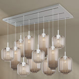 s.luce Velo lampada per sala da pranzo a 12 luci 200cm a 3 file Ø 18/20/25cm