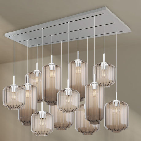 s.luce Velo lampa do jadalni 12-światło 200cm 3-rzędowa Ø 18/20/25cm