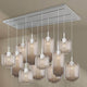 s.luce Velo Esszimmerlampe 12-flammig 200cm 3-reihig Ø 18/20/25cm mit elegantem Design und mundgeblasenem Glas.