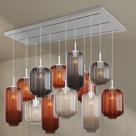 s.luce Velo lampa do jadalni 12-światło 200cm 3-rzędowa Ø 18/20/25cm