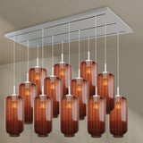 s.luce Velo dining room lamp 12-light 200cm 3-row Ø 18cm