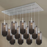 s.luce Velo dining room lamp 12-light 200cm 3-row Ø 18cm
