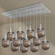 s.luce Velo Esstischlampe 12-flammig 200cm 3-reihig Ø 20cm – elegante Pendelleuchten mit mundgeblasenem Glas.