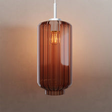s.luce Velo Gallery glas pendel ophæng 500cm hvid i elegant brunt glas design.