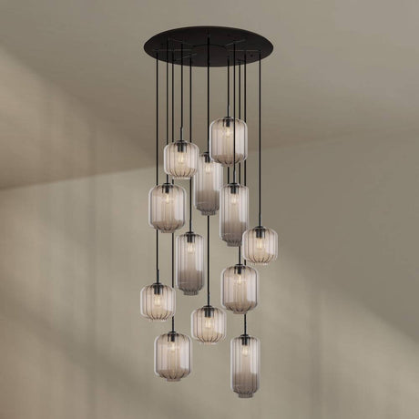 s.luce Velo Galerielampe 12-flammig Ø 80cm Baldachin Ø 18/20/25cm