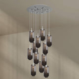 s.luce Velo 12-flammige Galerieleuchte mit eleganten Pendelleuchten und Baldachin in stilvollem Design