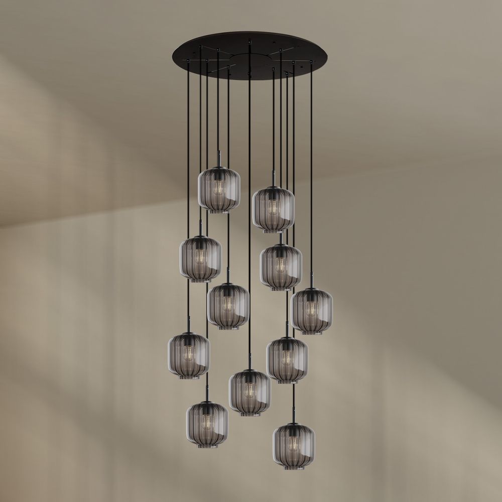 s.luce Velo 12-lichts galerielamp Ø 80cm kap Ø 20cm