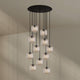 s.luce Velo 12-flammige Galerieleuchte Ø 80cm Baldachin Ø 20cm mit eleganten Pendelleuchten.